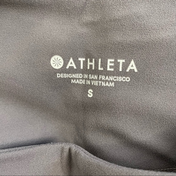 Athleta Salutation 7/8 High Rise Colorblock Tight In Grey & White Silver Bells S - Picture 11 of 13